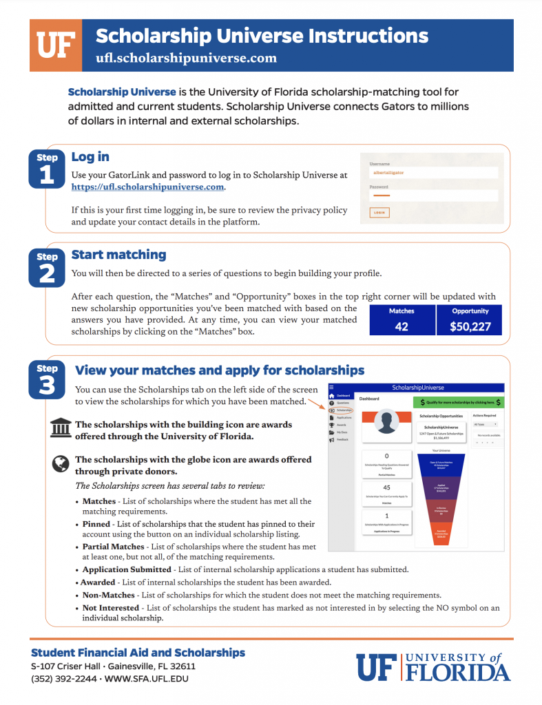 Scholarship Universe – UF Office of Student Financial Aid and Scholarships